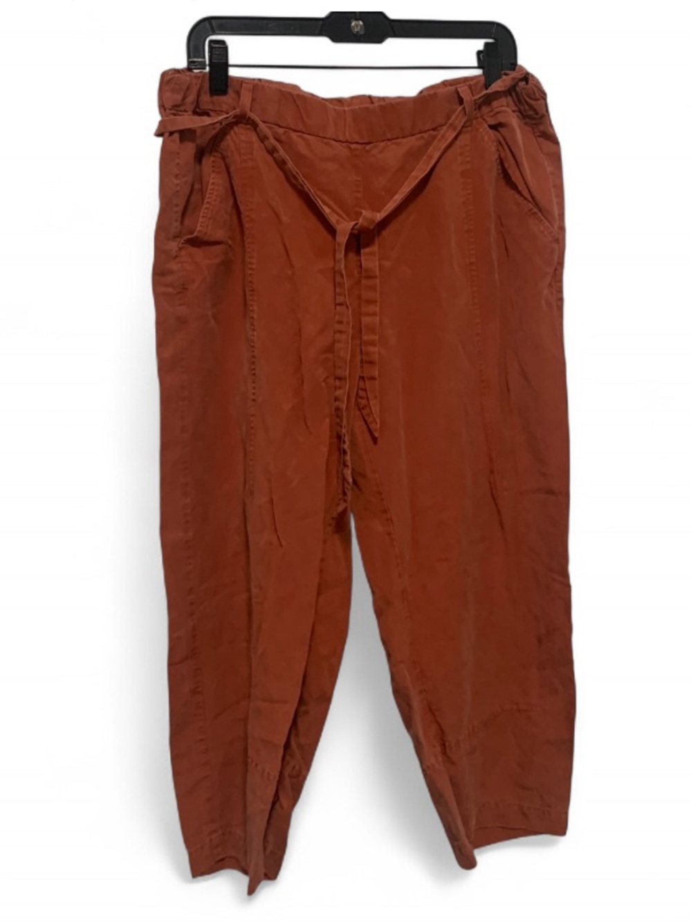 Eileen Fisher Orange Belted Wide Leg Pants